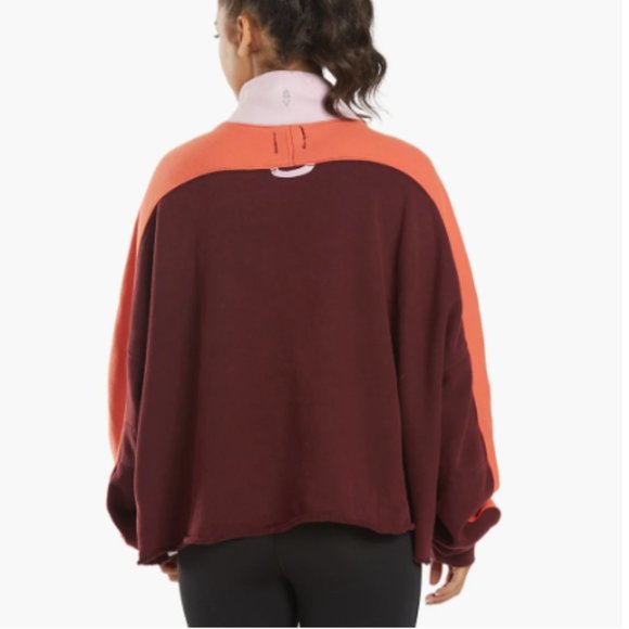 NWT Free People Split Second 1/2 Zip Colorblock Pullover Sweatshirt Size Medium - Picture 4 of 12